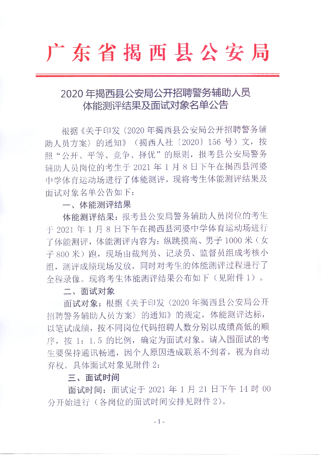 2020年揭西县公安局公开招聘警务辅助人员体能测评结果及面试对象名单公告1.jpg