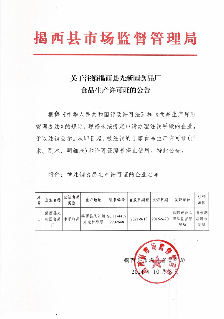 关于注销揭西县光新园食品厂食品生产许可证的公告.jpg